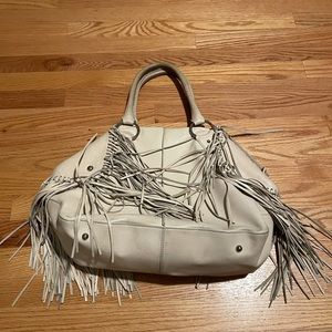 TODS Fringe Large Leather Boston Bag